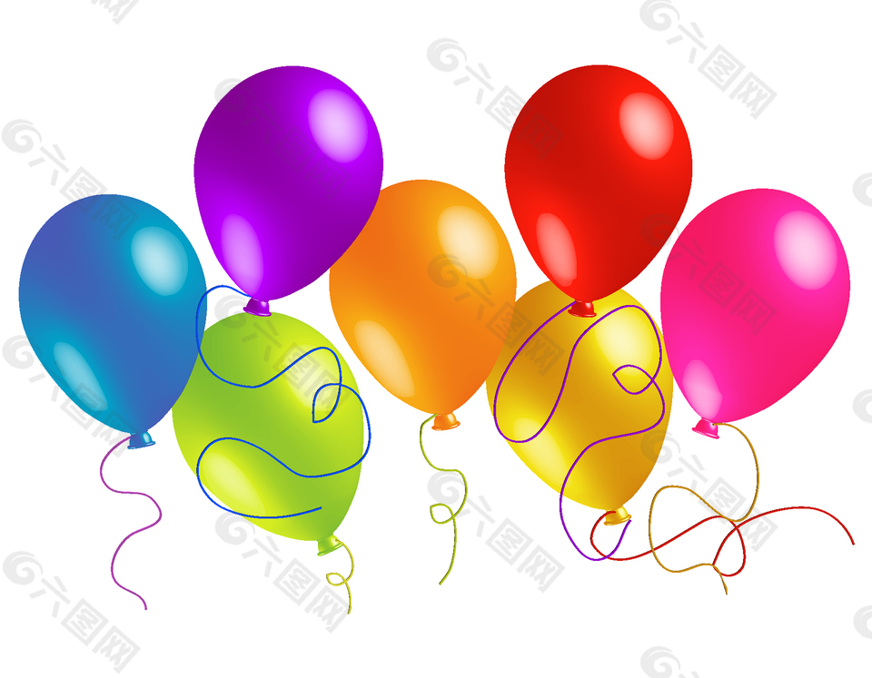 矢量彩色漂浮的气球