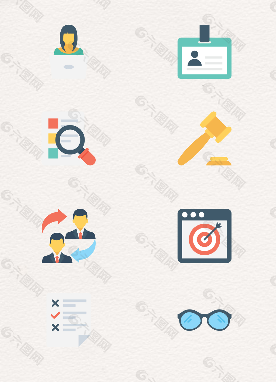 现代扁平项目管理类图标