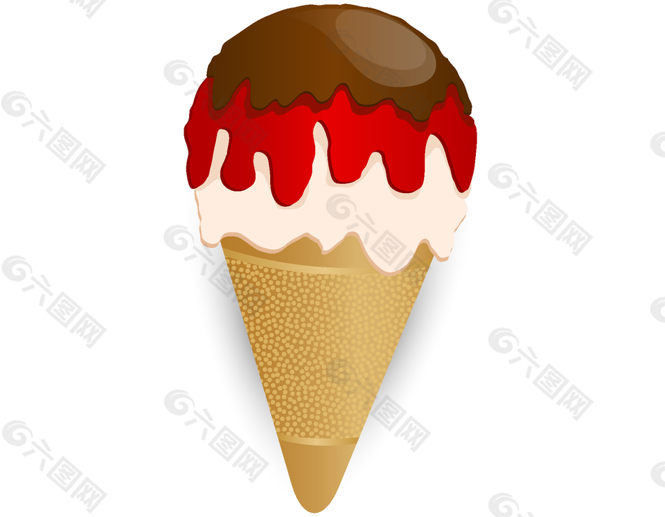 多口味夏季冰淇淋矢量图