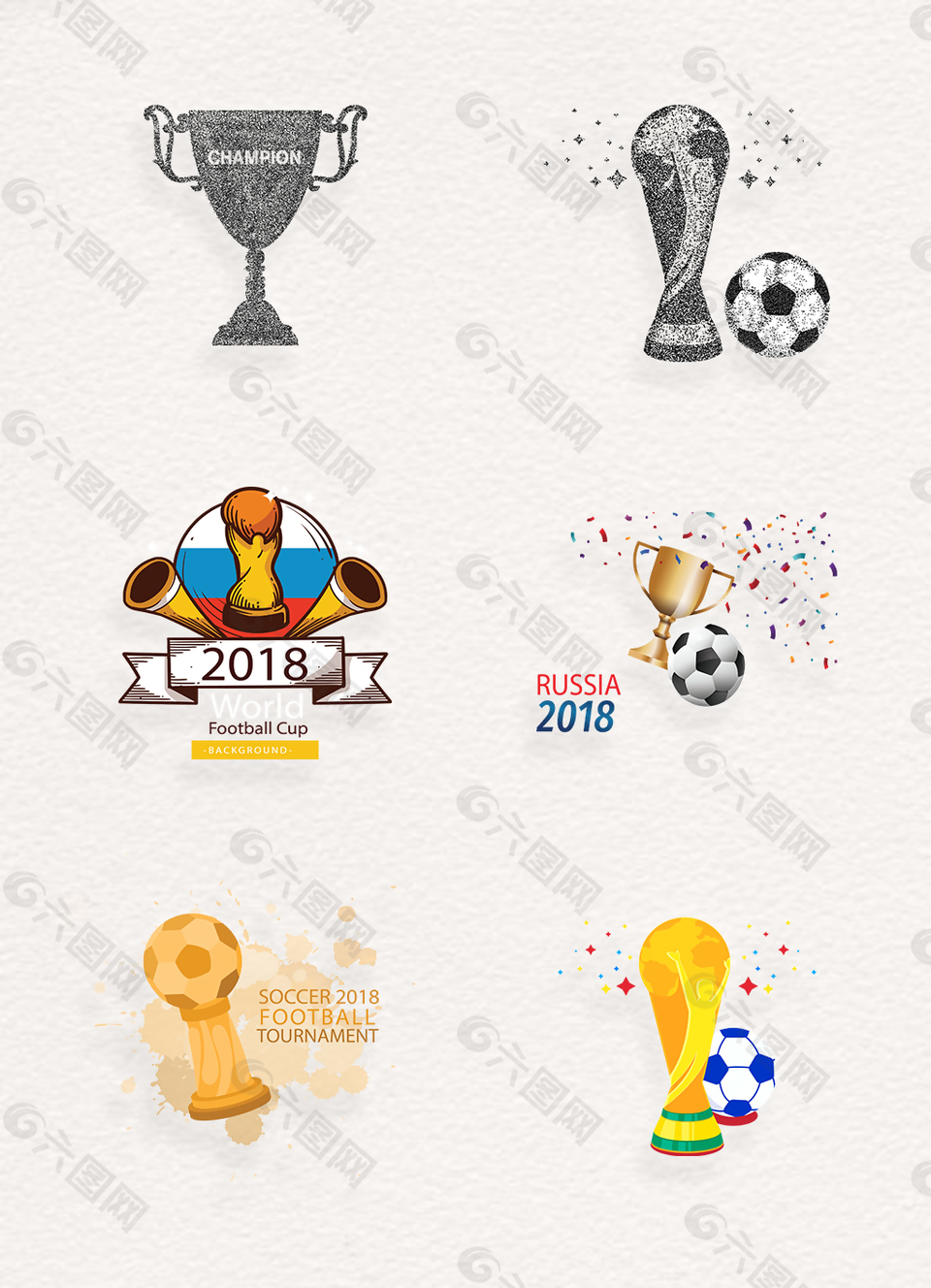 卡通足球世界杯png奖杯素材