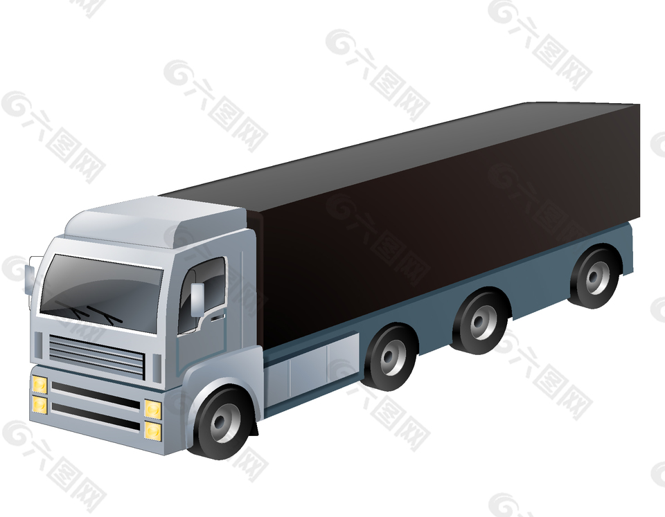 卡通大气大型货车元素
