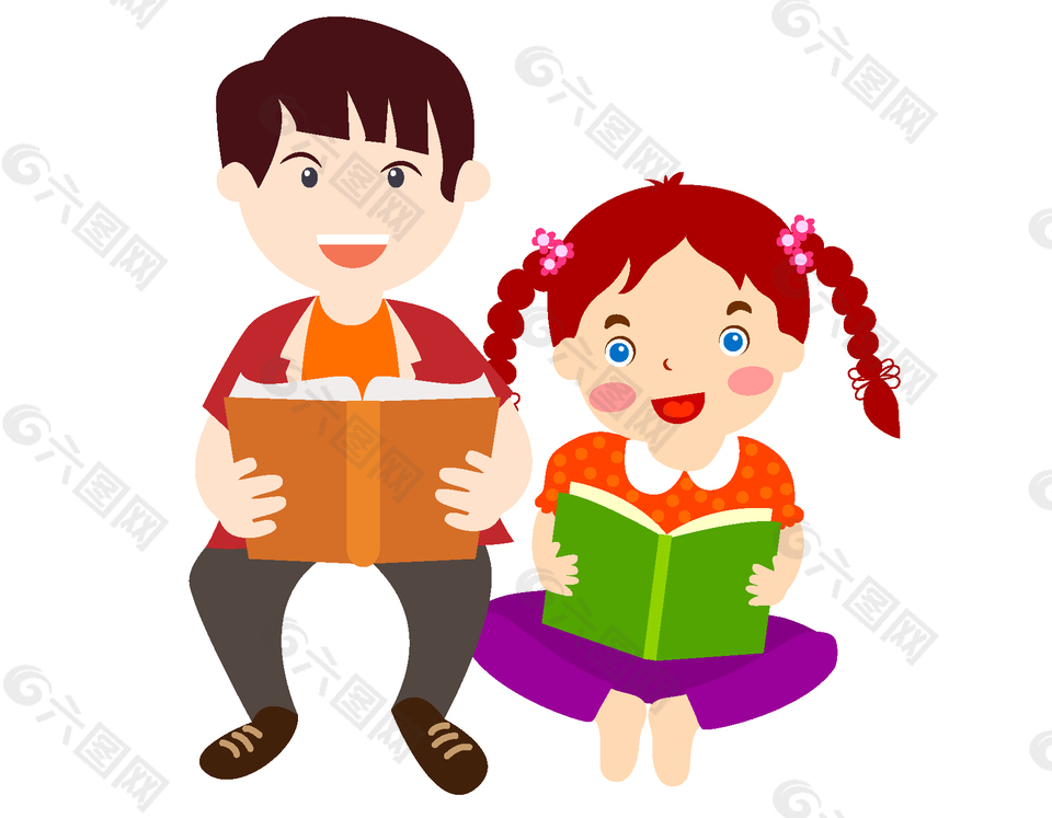 卡通亲情温习功课元素