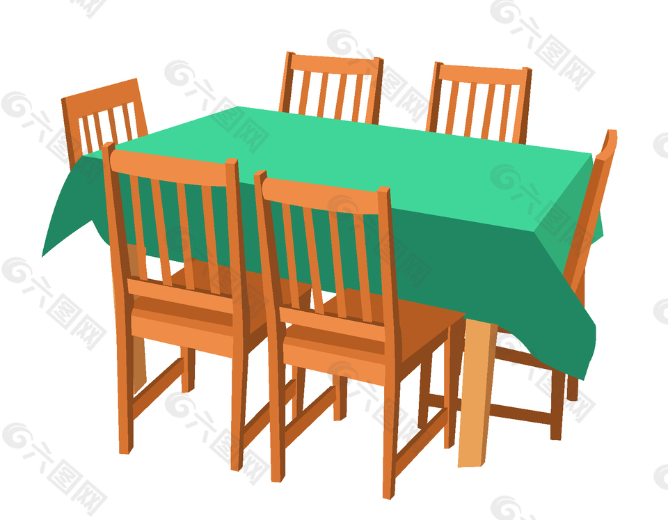 简约实木餐桌桌布元素