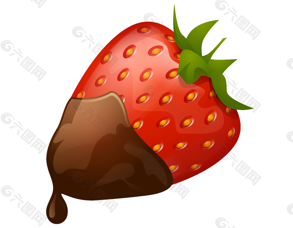 卡通美味巧克力草莓元素