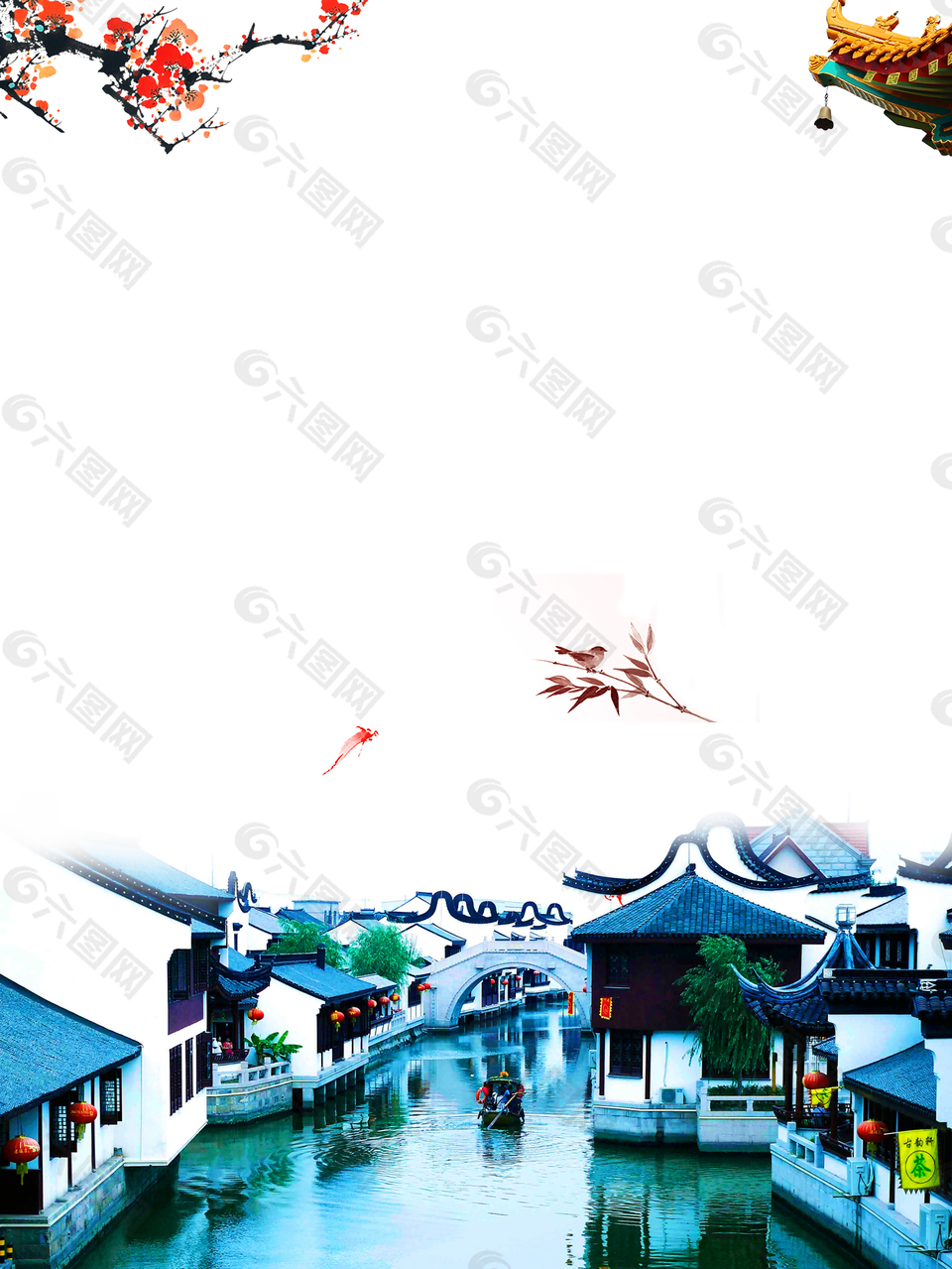 乌镇旅游毕业旅行海报背景