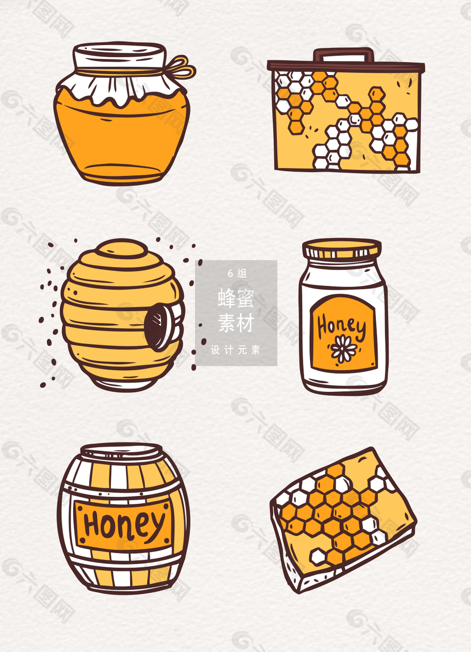 蜂蜜矢量图案素材