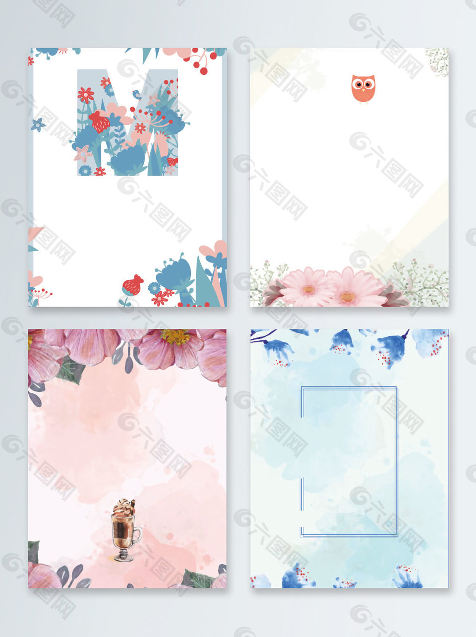 手绘花海夏季促销矢量广告背景