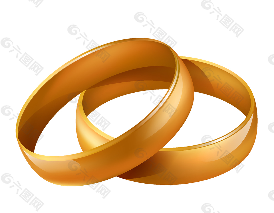 浪漫质感光泽金戒指元素