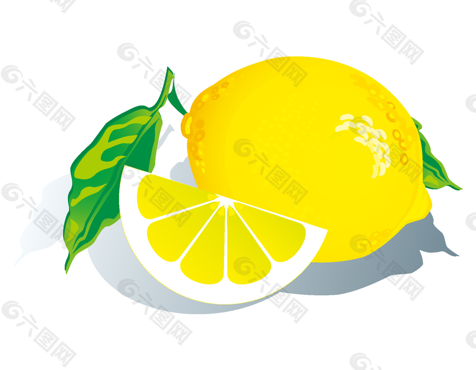 矢量黄色柠檬元素