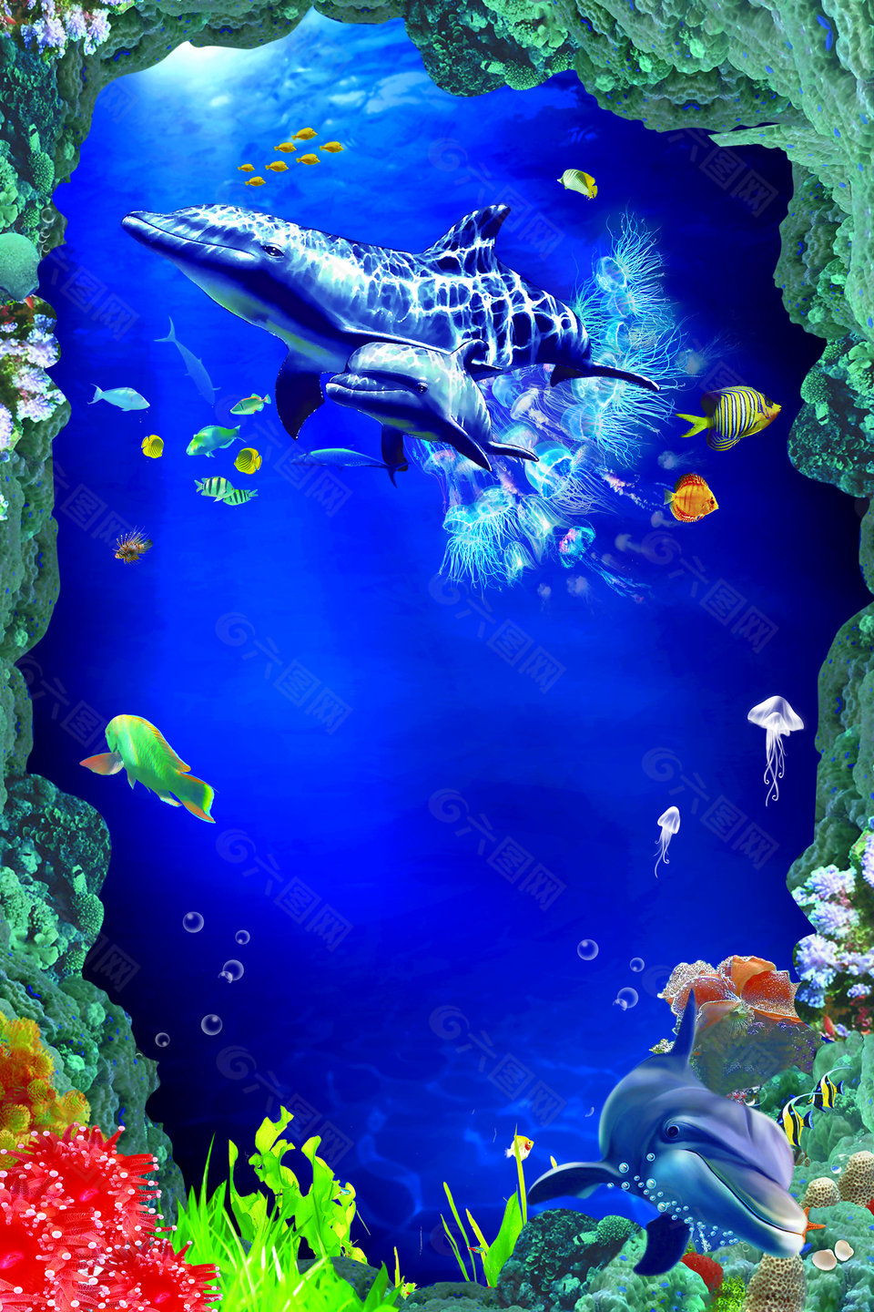 海洋海底动物背景