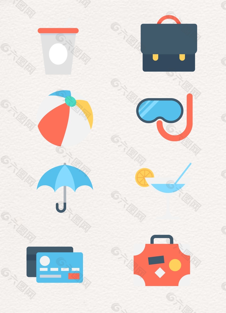 包包皮球雨伞图案设计
