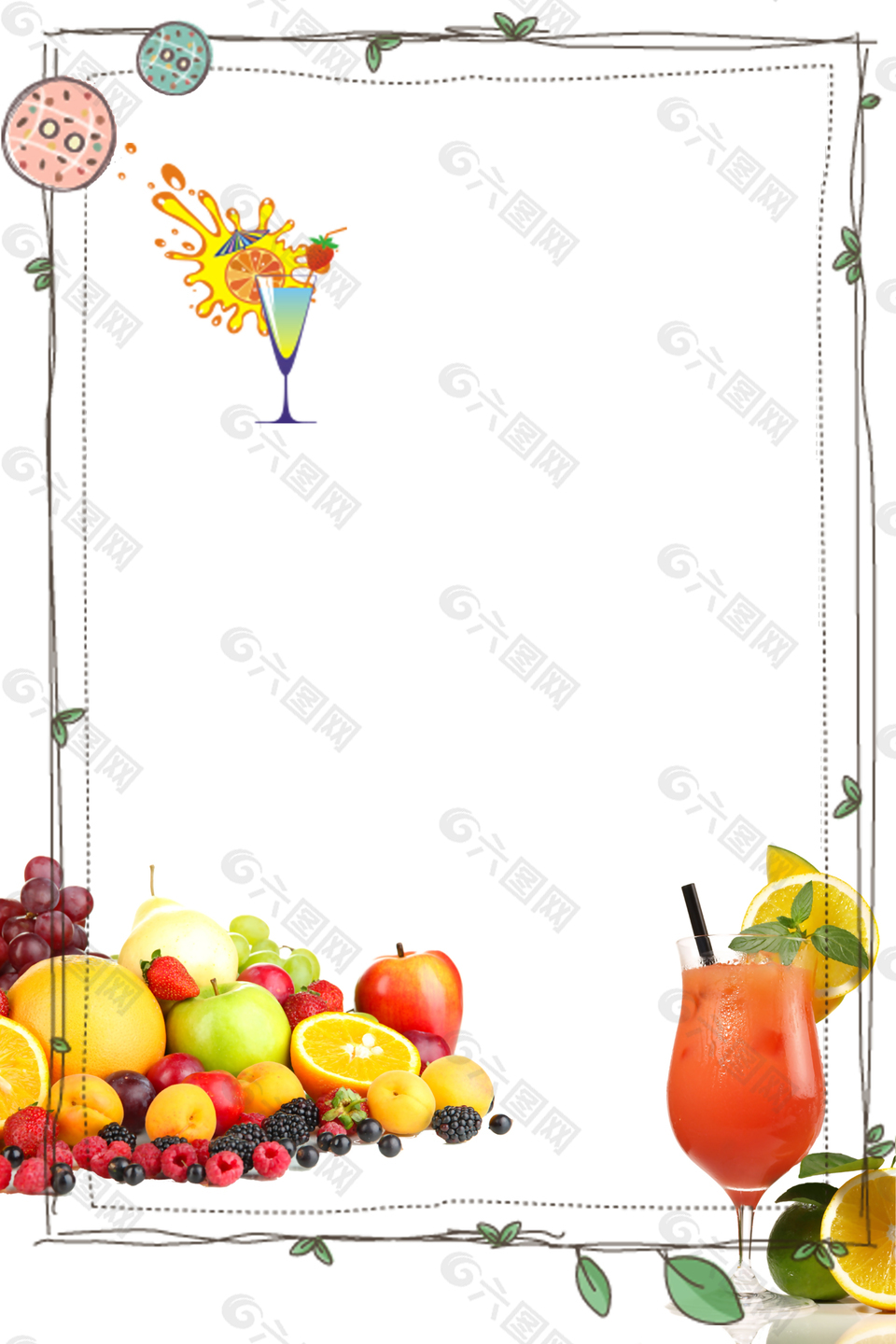 夏季畅饮鲜榨果汁背景
