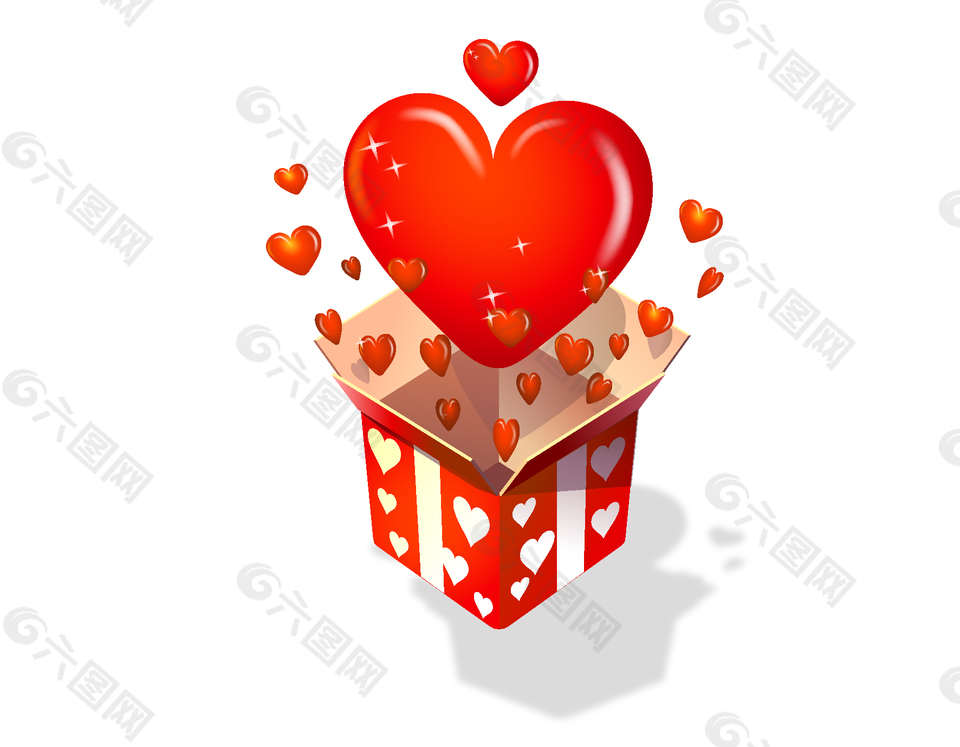 箱子里的浪漫红色爱心