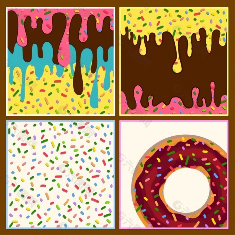 饼干甜点装饰图案ai矢量素材下载