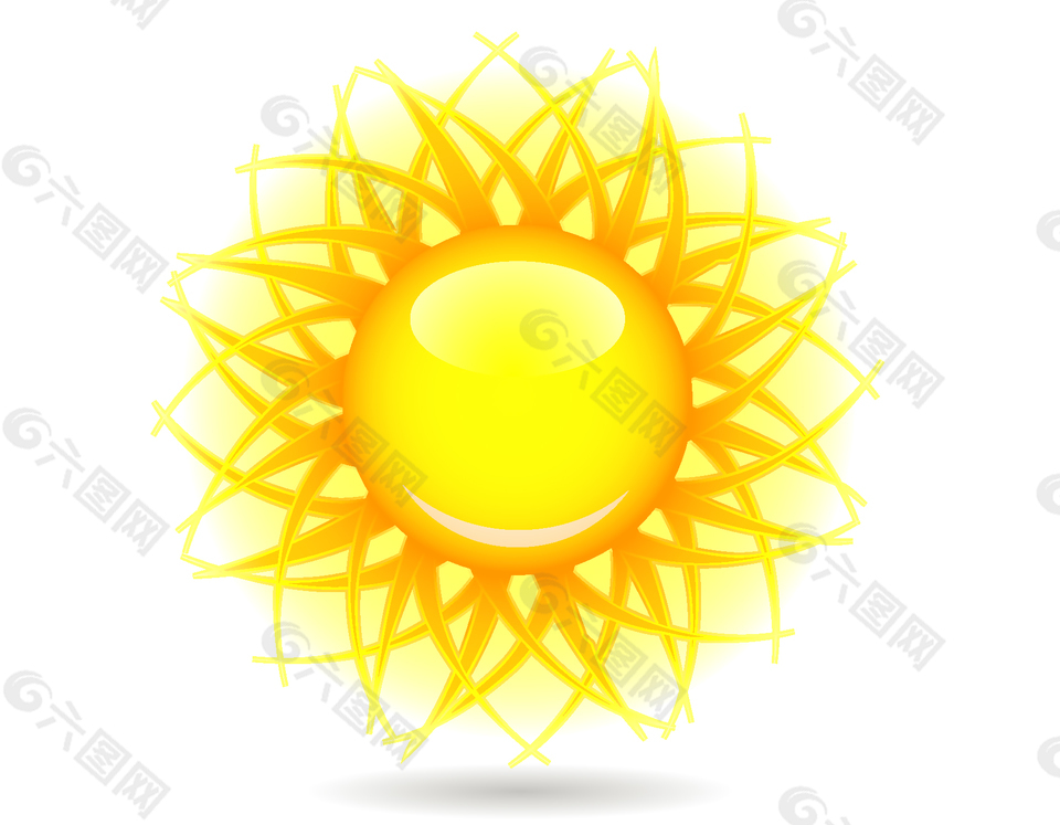 矢量黄色太阳花