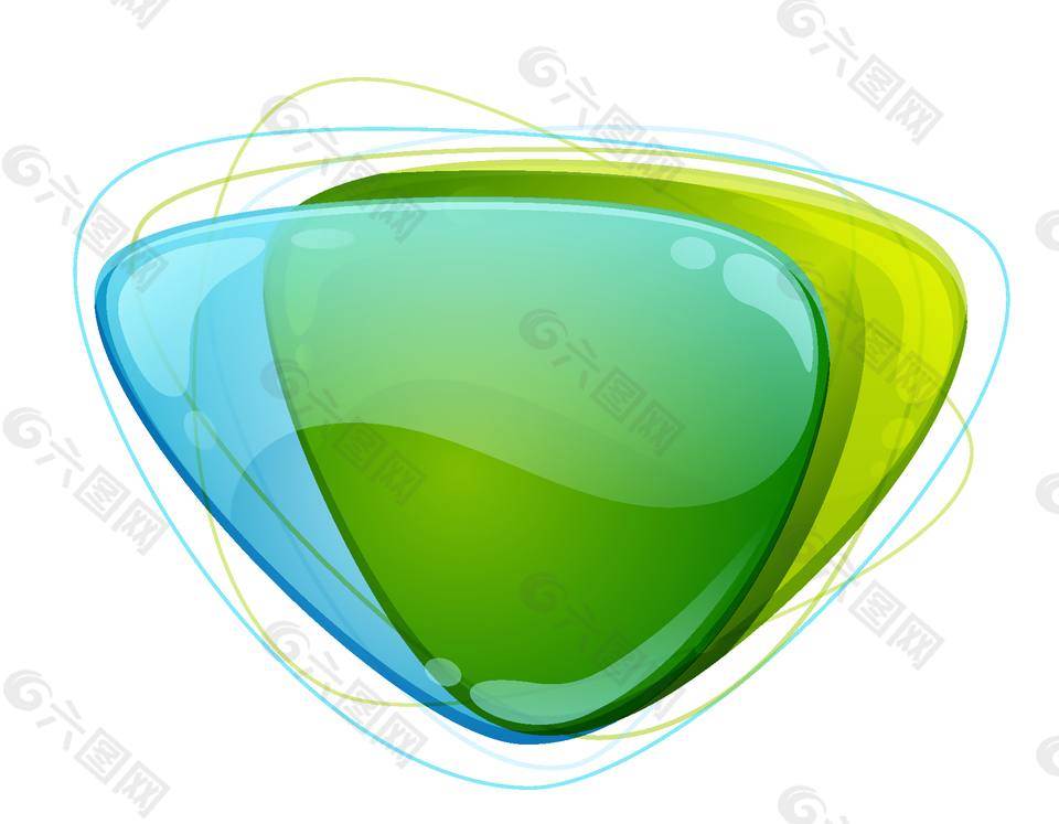 矢量清新绿色眼镜片