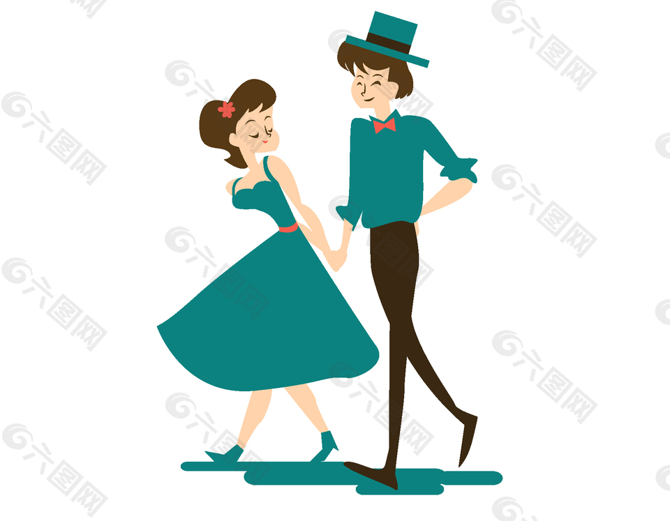 扁平化浪漫情侣情侣服装