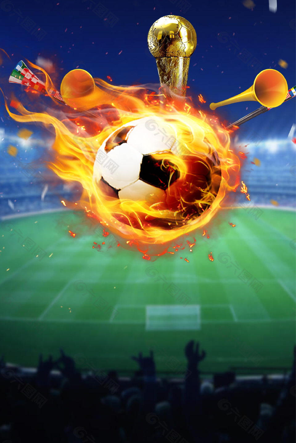 2018俄罗斯激战世界杯足球背景