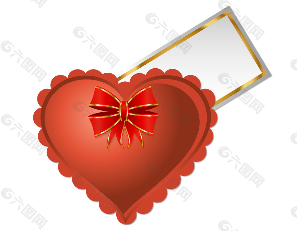 红色浪漫爱心精美礼盒矢量图