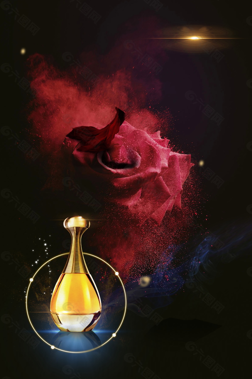 浪漫暗红色玫瑰花广告背景