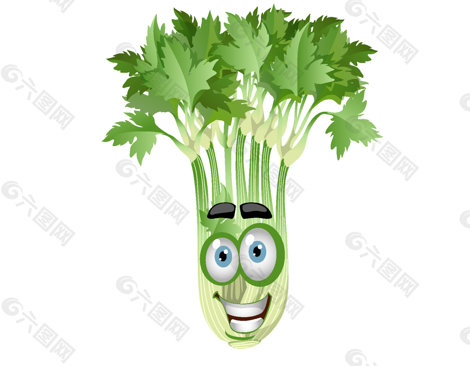 卡通绿色蔬菜芹菜
