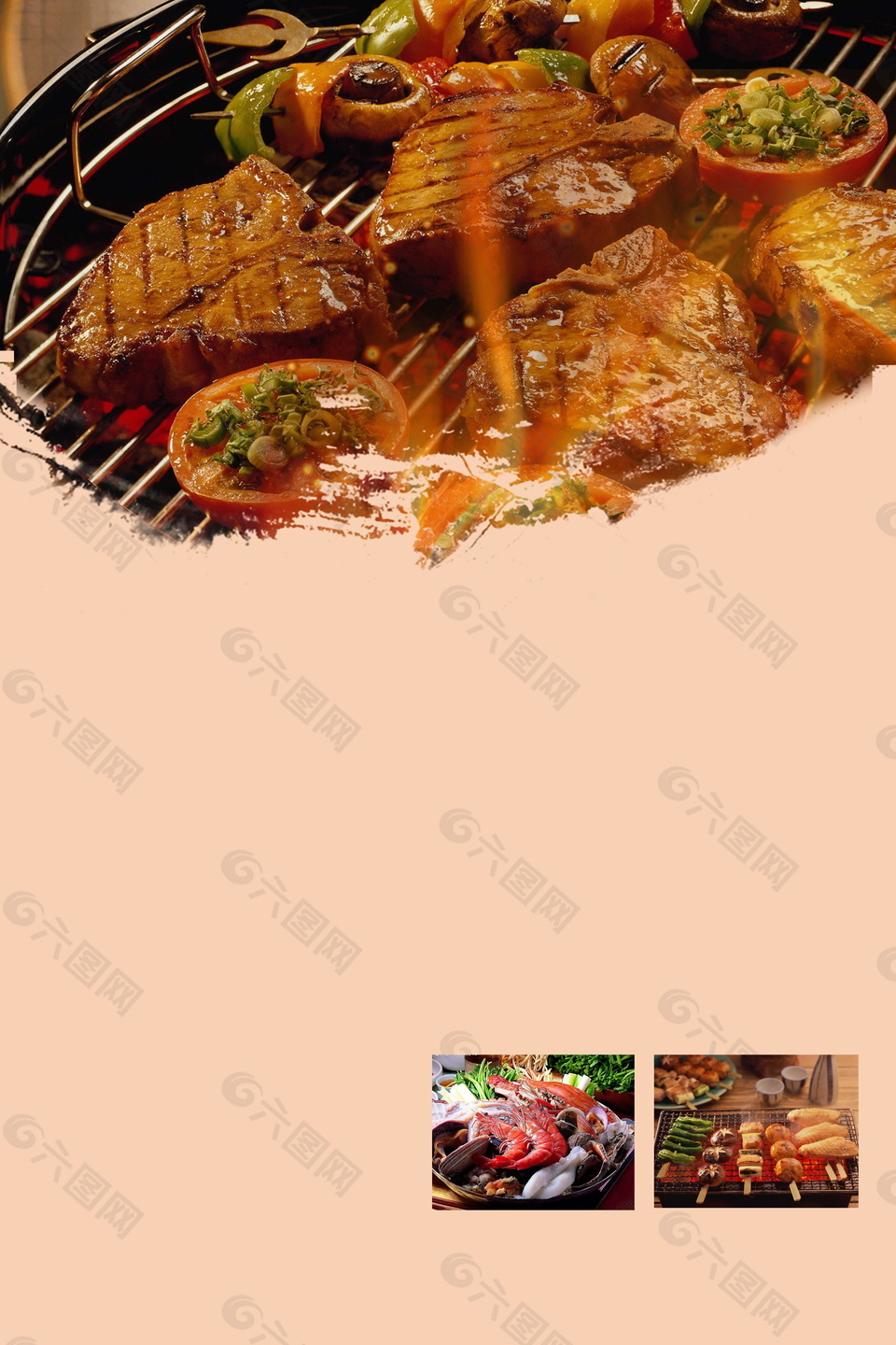 中国传统酱肉烧烤背景素材