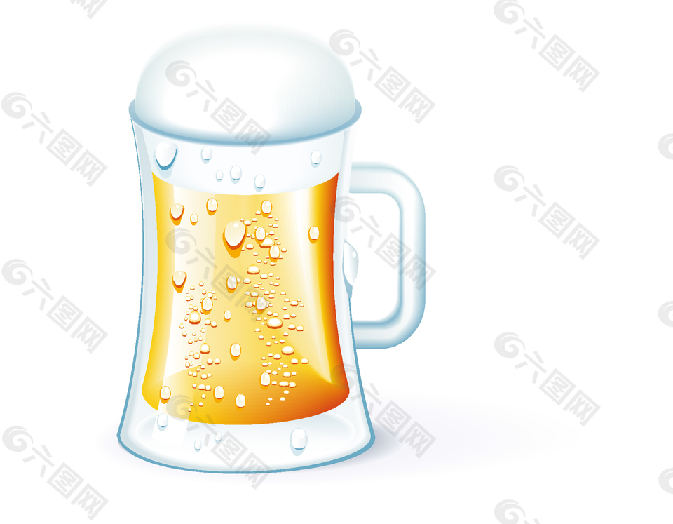 卡通简约玻璃杯啤酒元素