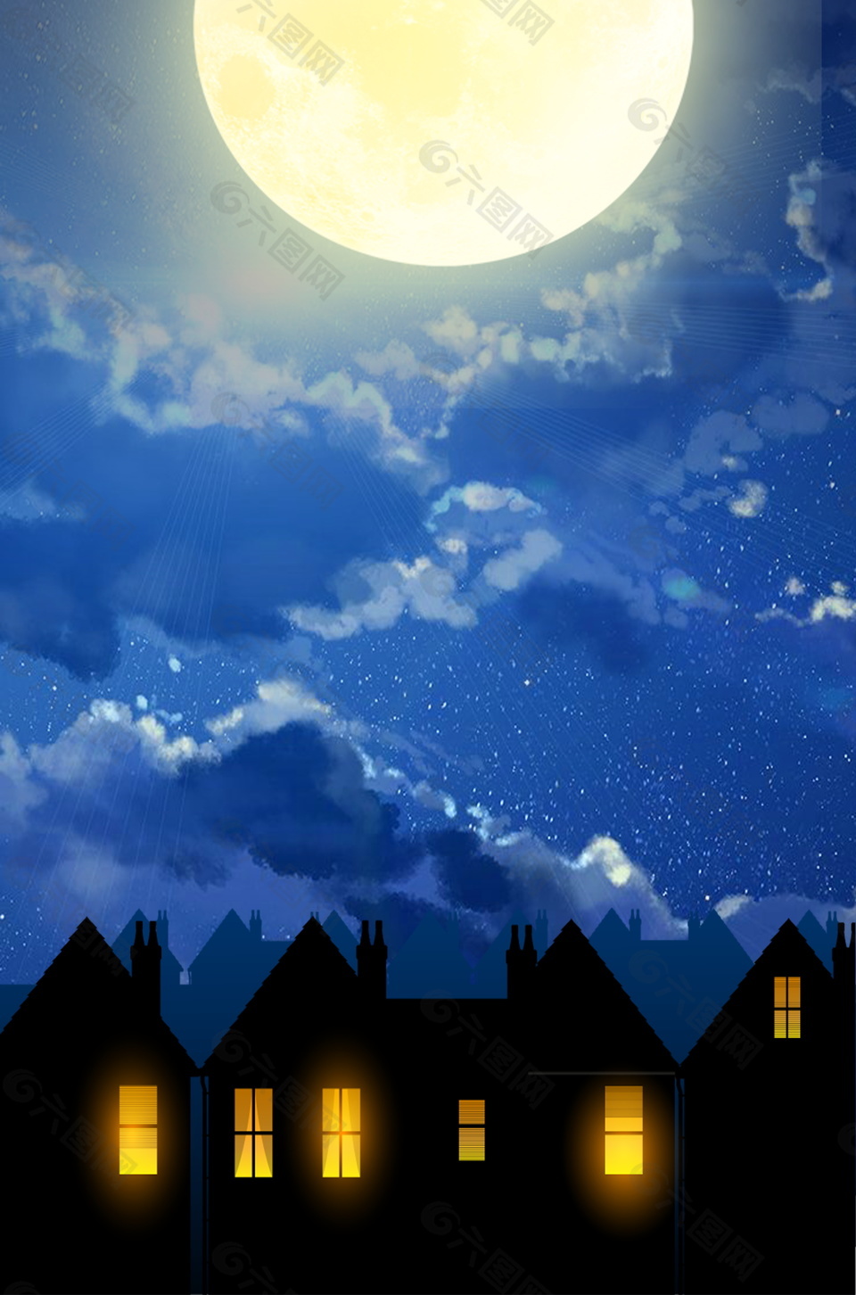 月圆之夜仲夏之夜背景素材背景素材免费下载 图片编号 六图网