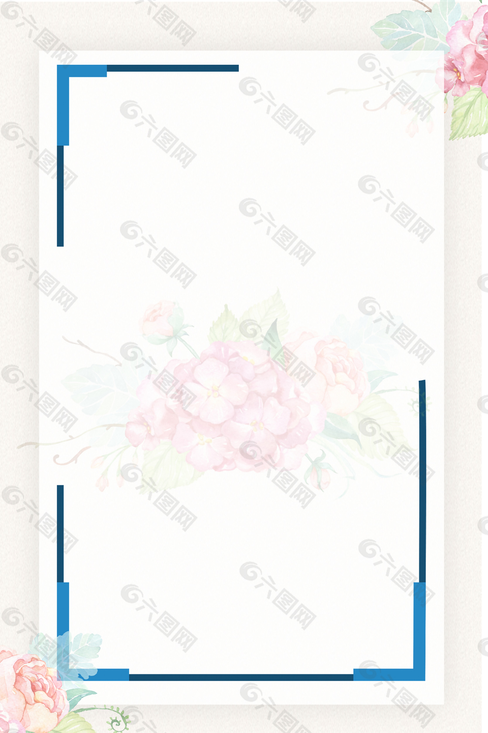 手绘花朵简约小清新背景背景素材免费下载 图片编号 六图网