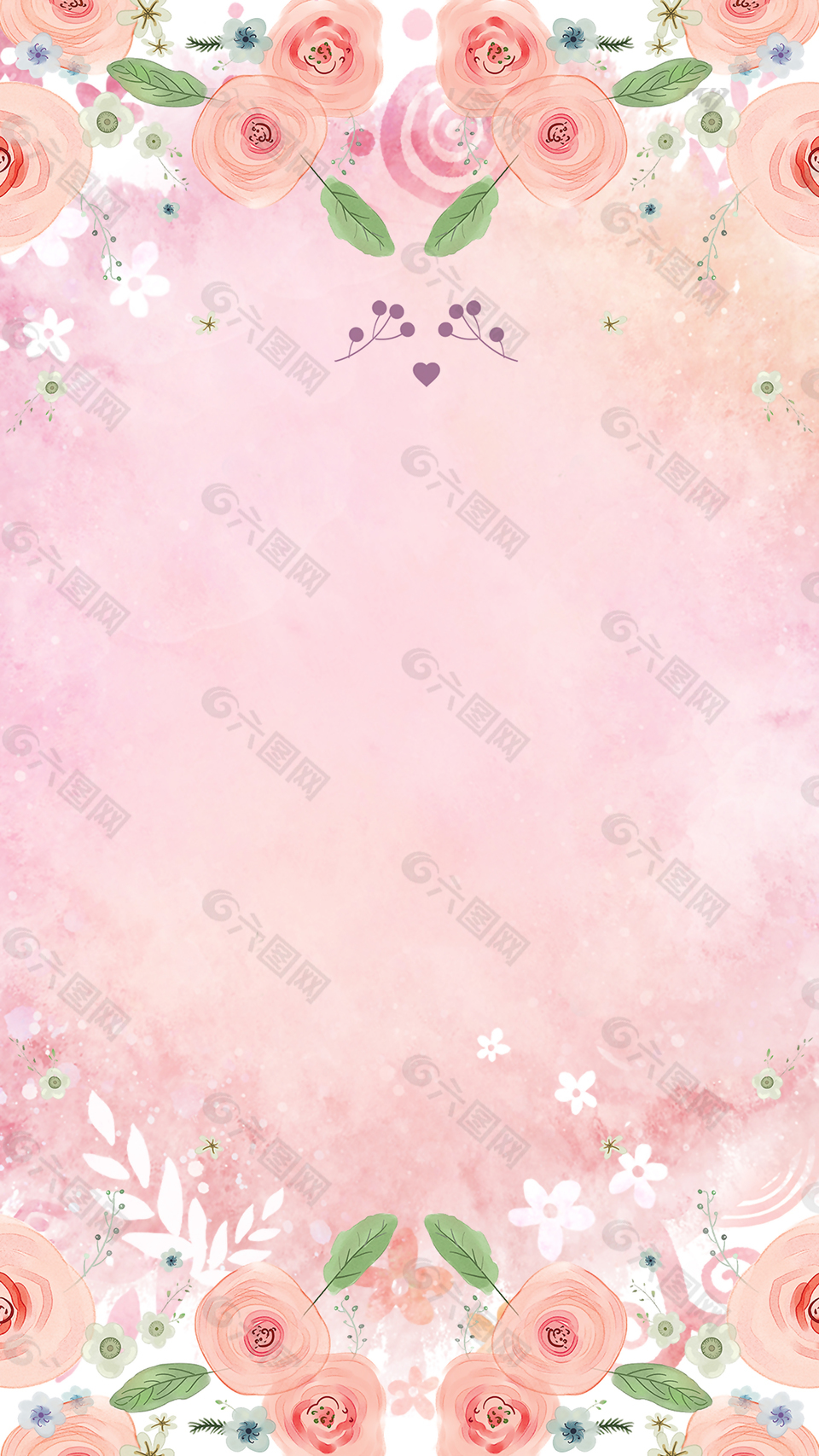 粉色小清新水彩花背景背景素材免费下载 图片编号 六图网