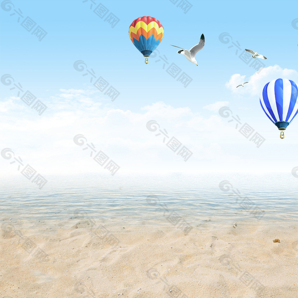 夏季海边风景主图背景素材