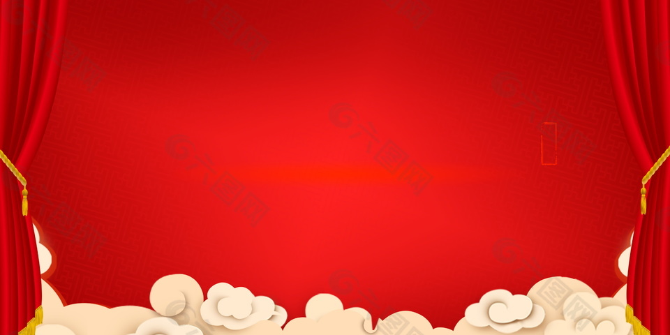 红帘云朵金榜题名背景设计