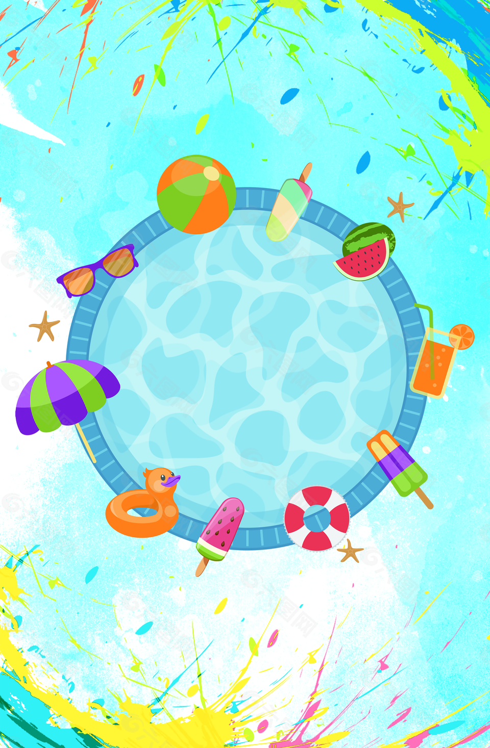 清爽夏日海报背景