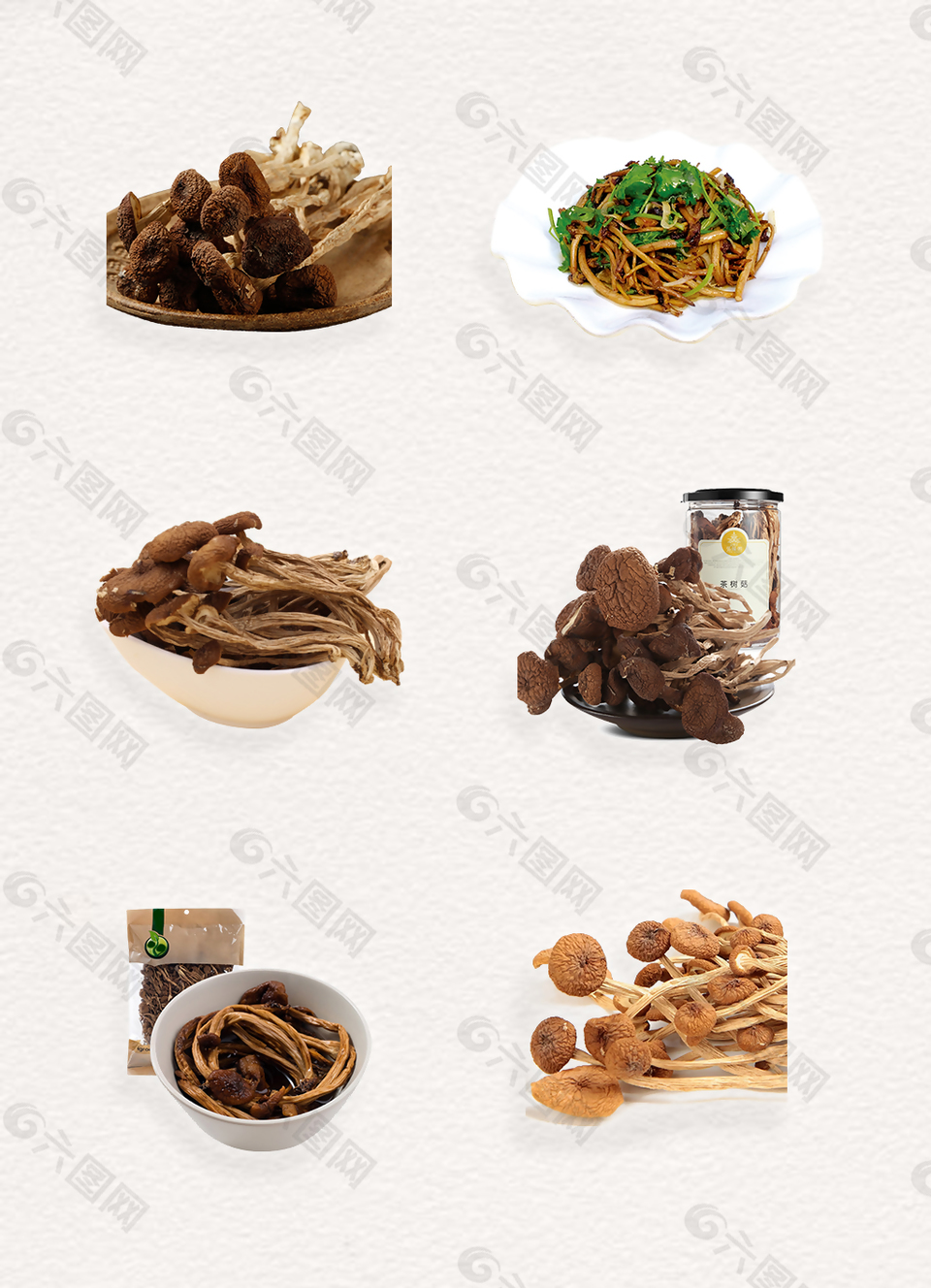 茶树菇干产品实物元素
