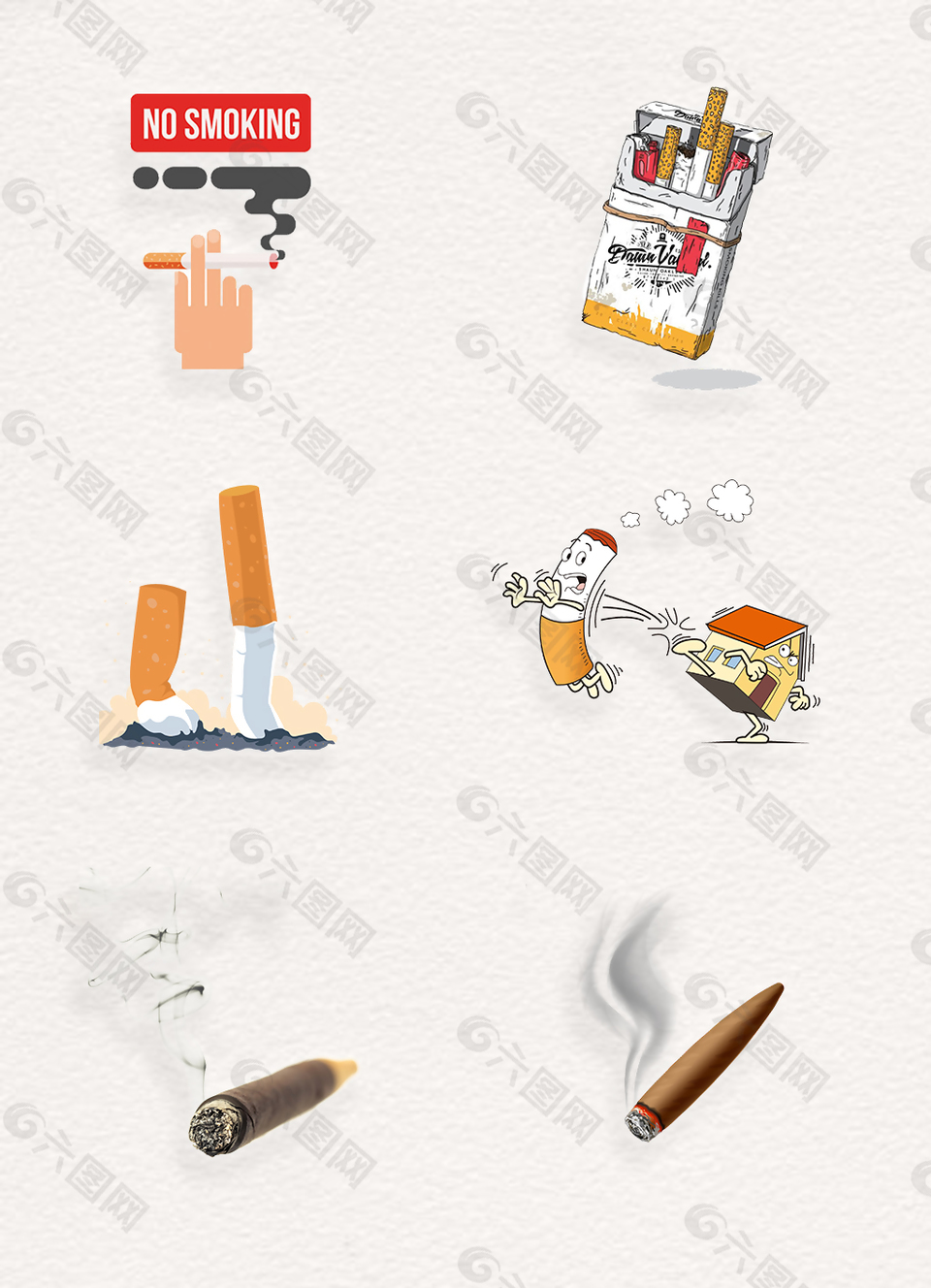 戒烟广告香烟烟雾png装饰物