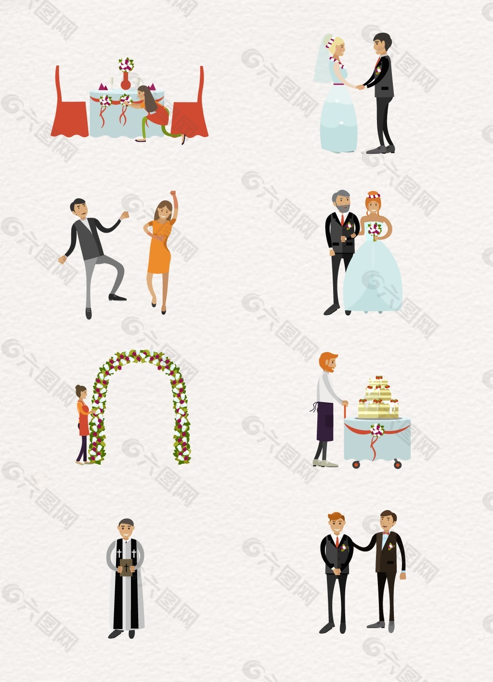 人物结婚图案设计