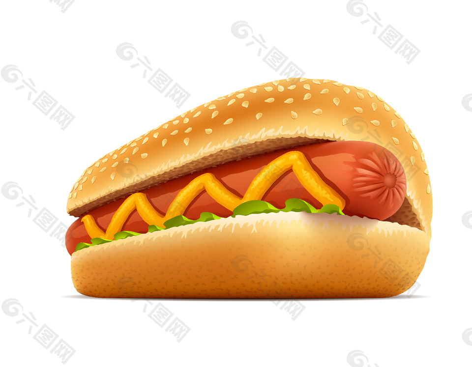 卡通美味热狗汉堡元素