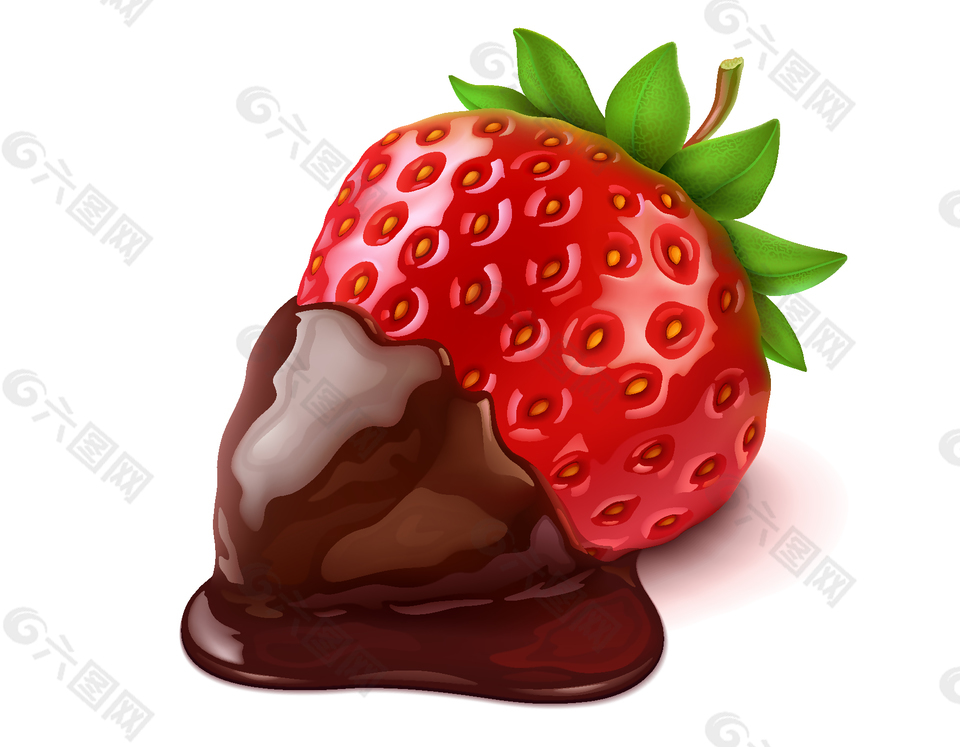 卡通醇香巧克力草莓元素