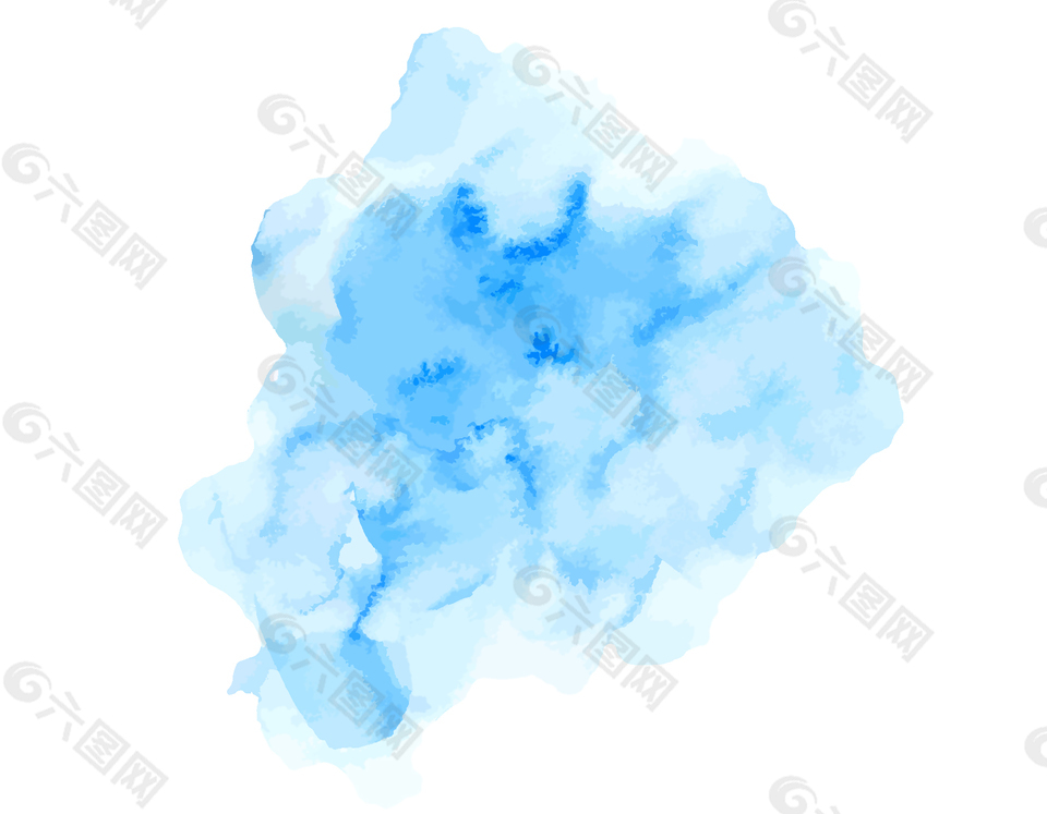 蓝色水墨渐变晕染元素