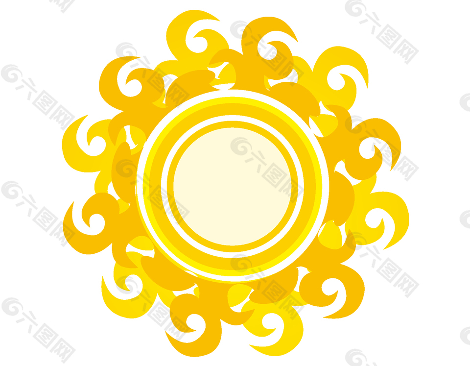 可爱的卡通太阳设计矢量图