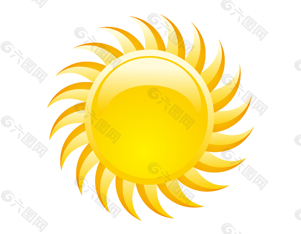 创意向日葵花边金黄色太阳矢量图