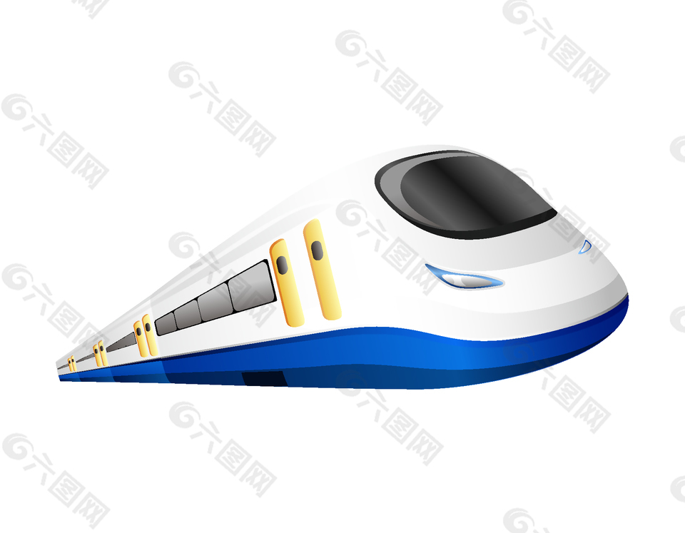 卡通手绘高铁装饰图