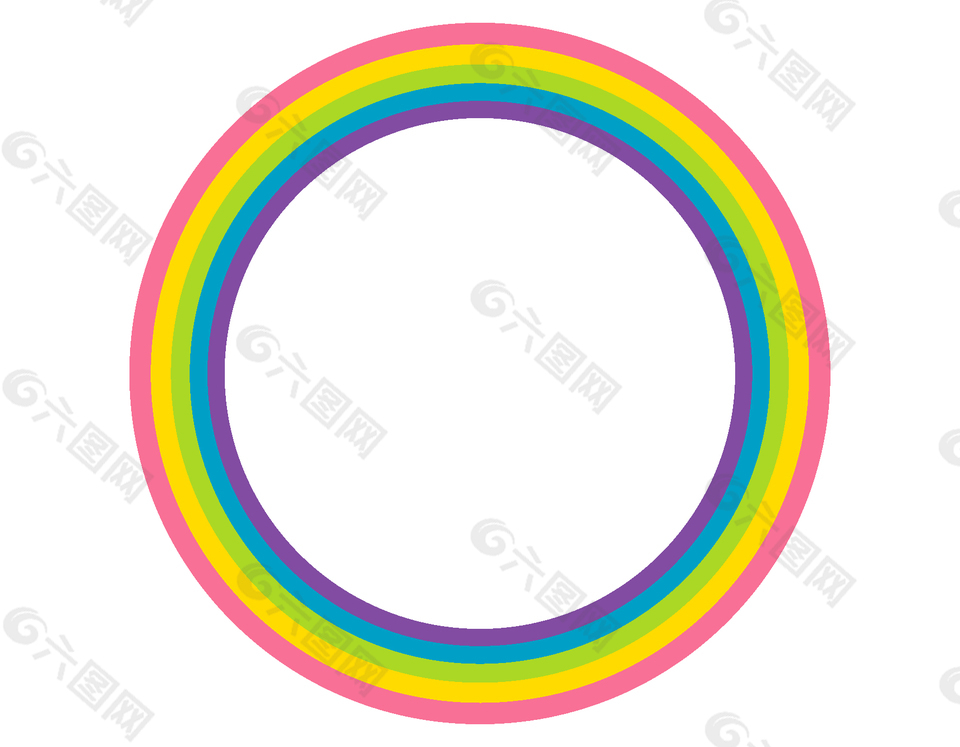 手绘彩虹圆圈矢量图