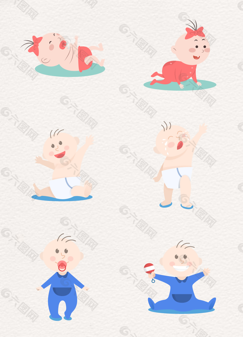 矢量手绘卡通婴儿