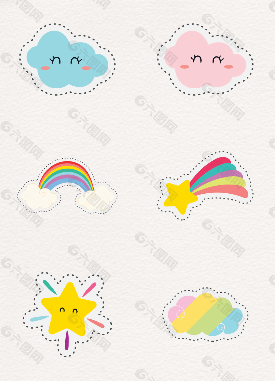 可爱矢量天空小元素贴纸素材设计元素素材免费下载 图片编号 六图网