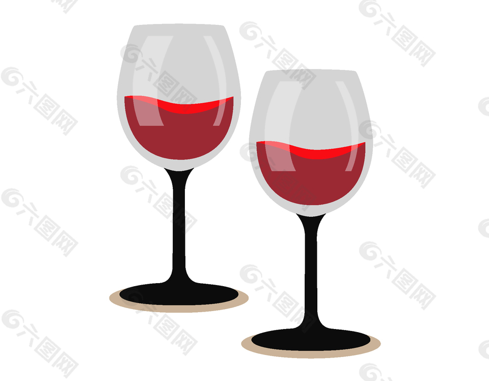 两杯红酒装饰图