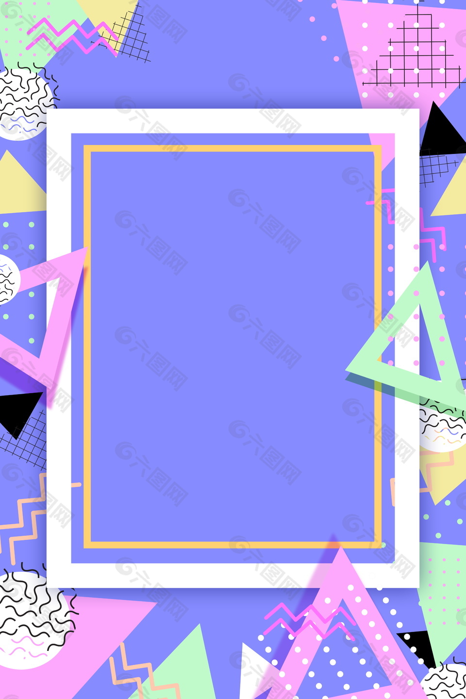 浅紫粗线白边框三角尺广告背景素材