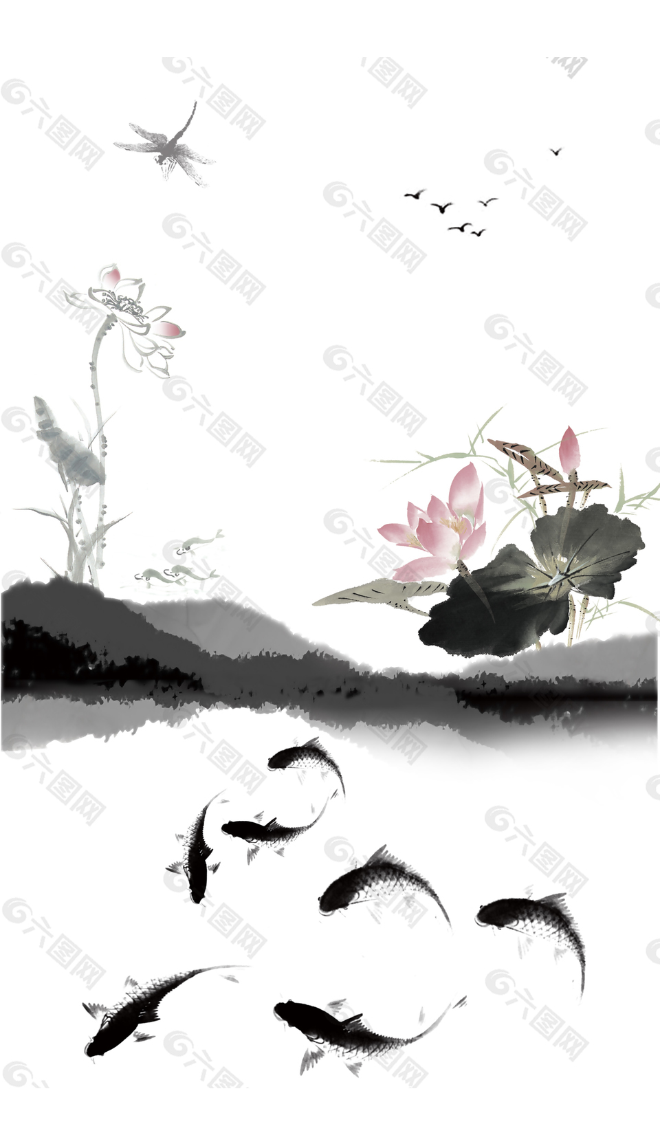 中国风水墨画古韵海报背景