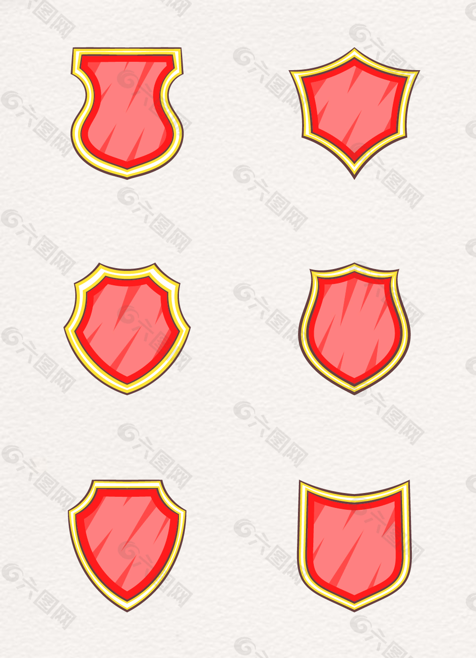 6款卡通盾牌彩绘图