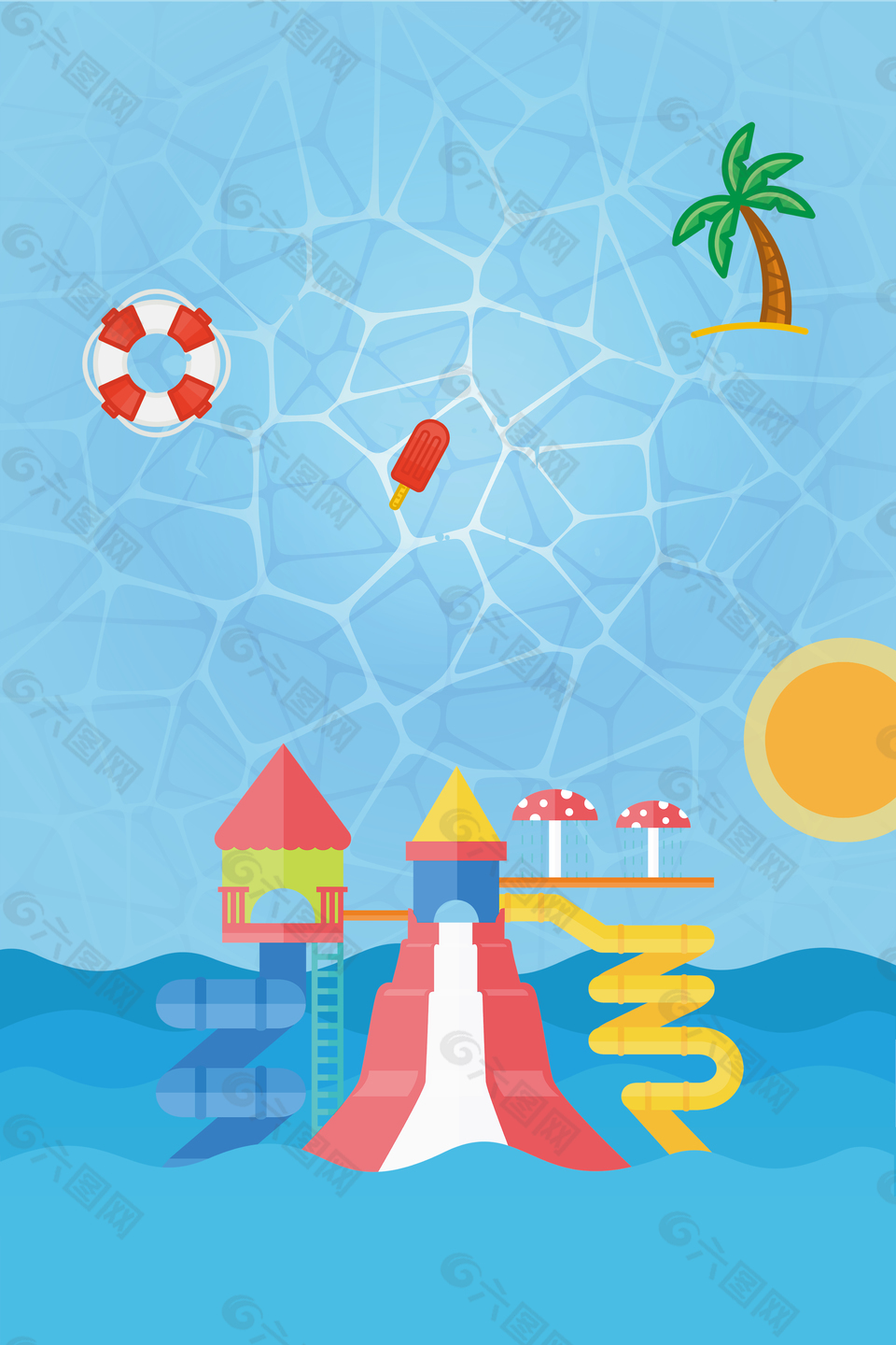 夏日玩水水上乐园背景素材背景素材免费下载 图片编号 六图网